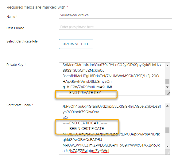 Generate and replace Log Insight Certificates – vTAM